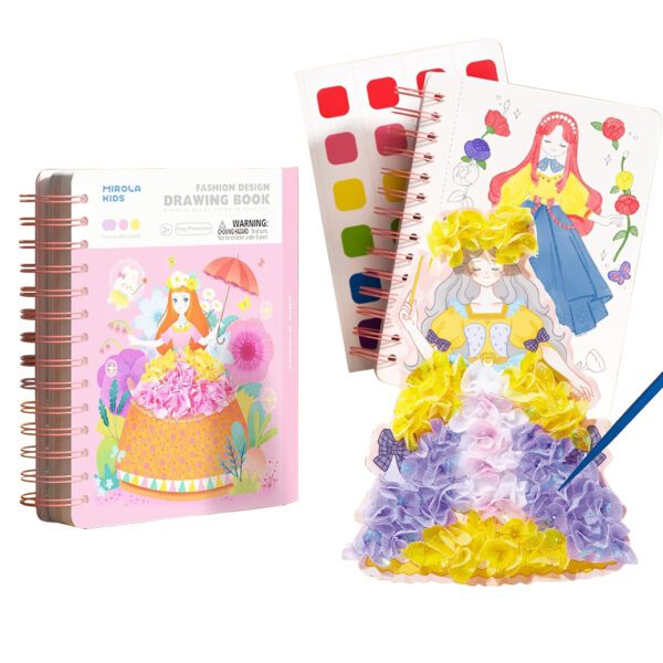 Joan Miro เซตสมุดกิจกรรมแบบพกพา 3 in 1 Fashion Design Drawing Book - Fairy Princesses